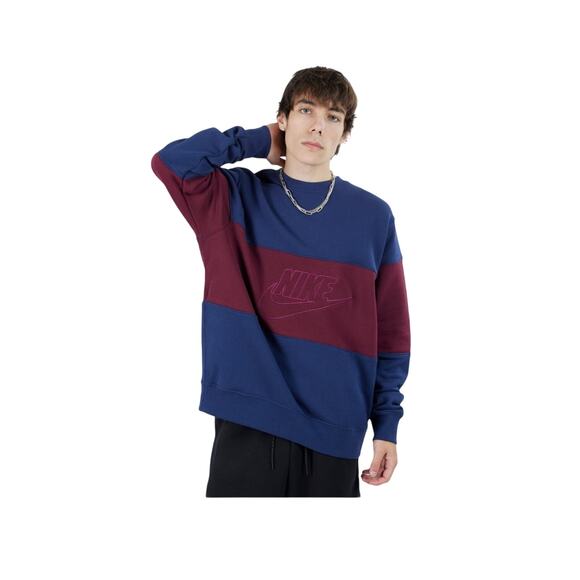 Nike Sweatshirt Men Large Blue Red 100% Cotton - Picture 1 of 5